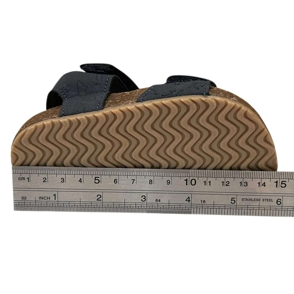 Carter's Toddler Boys Slip-on Sandals Size 6 Navy Blue Adjustable Straps Comfort